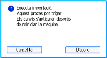 Il·lustració de pantalla del panell d'operacions