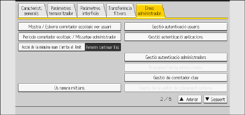 Il·lustració de pantalla del panell d'operacions