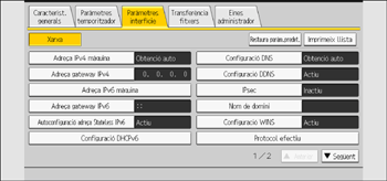 Il·lustració de pantalla del panell d'operacions