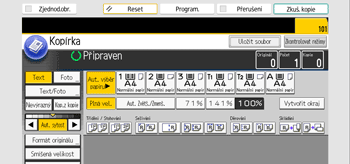Ilustrace ovládacího panelu