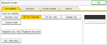 Ilustrace ovládacího panelu