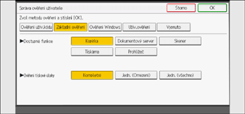 Ilustrace ovládacího panelu