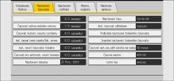 Ilustrace ovládacího panelu
