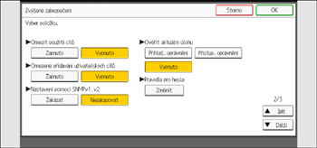 Ilustrace ovládacího panelu
