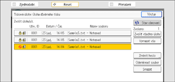 Ilustrace ovládacího panelu