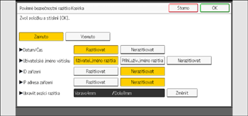Ilustrace ovládacího panelu