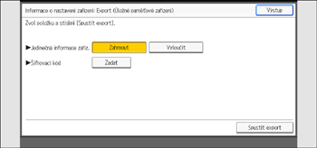 Ilustrace ovládacího panelu