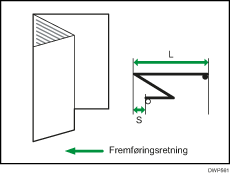 Illustration af Justér foldningsposition til brochure