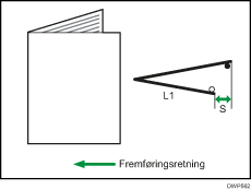 Illustration af Justér foldningsposition til brochure