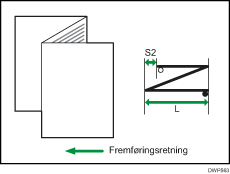 Illustration af Justér foldningsposition til brochure