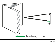 Illustration af Justér foldningsposition til brochure