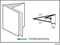 Illustration af Justér foldningsposition til brochure
