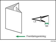 Illustration af Justér foldningsposition til brochure