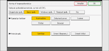 Operation panel screen illustration