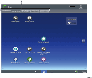 Απεικόνιση αλλαγής τρόπων λειτουργίας με αριθμημένες επεξηγήσεις
