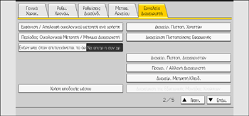 Εικόνα οθόνης πίνακα χειρισμού