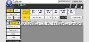 Ilustración de la pantalla del panel de mandos