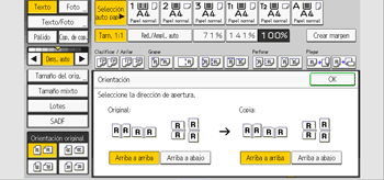 Ilustración de la pantalla del panel de mandos