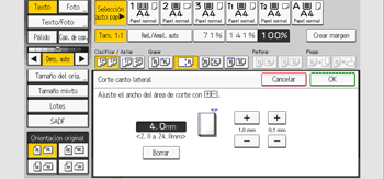 Ilustración de la pantalla del panel de mandos