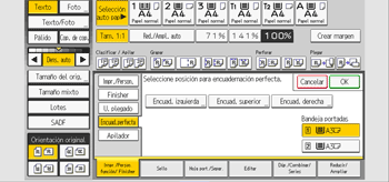 Ilustración de la pantalla del panel de mandos