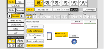 Ilustración de la pantalla del panel de mandos