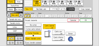 Ilustración de la pantalla del panel de mandos