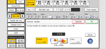 Ilustración de la pantalla del panel de mandos