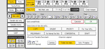Ilustración de la pantalla del panel de mandos