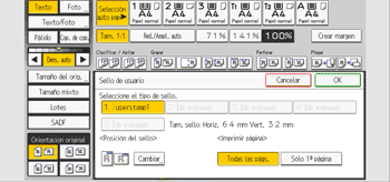 Ilustración de la pantalla del panel de mandos