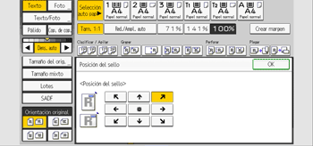 Ilustración de la pantalla del panel de mandos