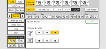 Ilustración de la pantalla del panel de mandos
