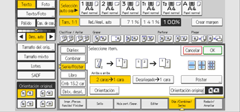 Ilustración de la pantalla del panel de mandos