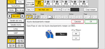 Ilustración de la pantalla del panel de mandos