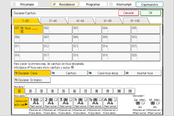 Ilustración de la pantalla del panel de mandos