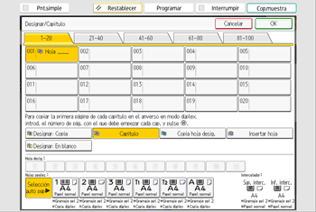 Ilustración de la pantalla del panel de mandos