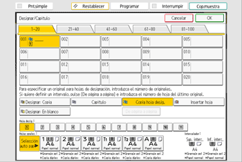 Ilustración de la pantalla del panel de mandos
