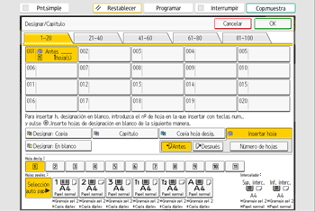 Ilustración de la pantalla del panel de mandos
