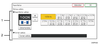 Ilustración con llamadas numeradas de la pantalla del panel de mandos