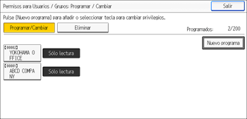 Ilustración de la pantalla del panel de mandos