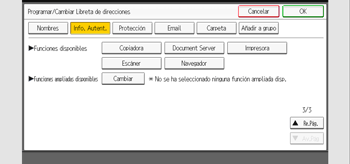 Ilustración de la pantalla del panel de mandos