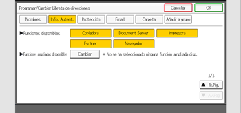 Ilustración de la pantalla del panel de mandos