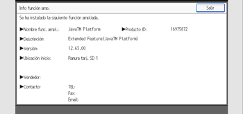 Ilustración de la pantalla del panel de mandos