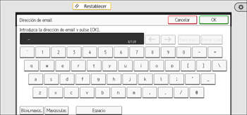 Ilustración de la pantalla del panel de mandos