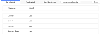 Ilustración de la pantalla del panel de mandos