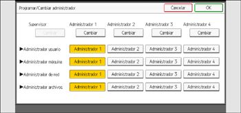 Ilustración de la pantalla del panel de mandos