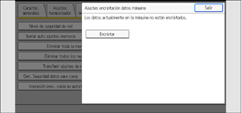 Ilustración de la pantalla del panel de mandos