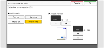 Ilustración de la pantalla del panel de mandos