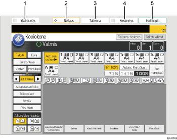 Käyttöpaneelin numeroitu näyttö