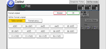 Illustration de l'écran du panneau de commande