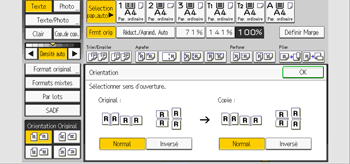 Illustration de l'écran du panneau de commande